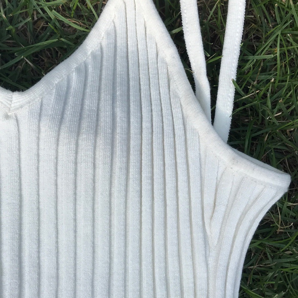 ***SOLD ON DEPOP*** White Ribbed Crop Top - Picture 8 of 8